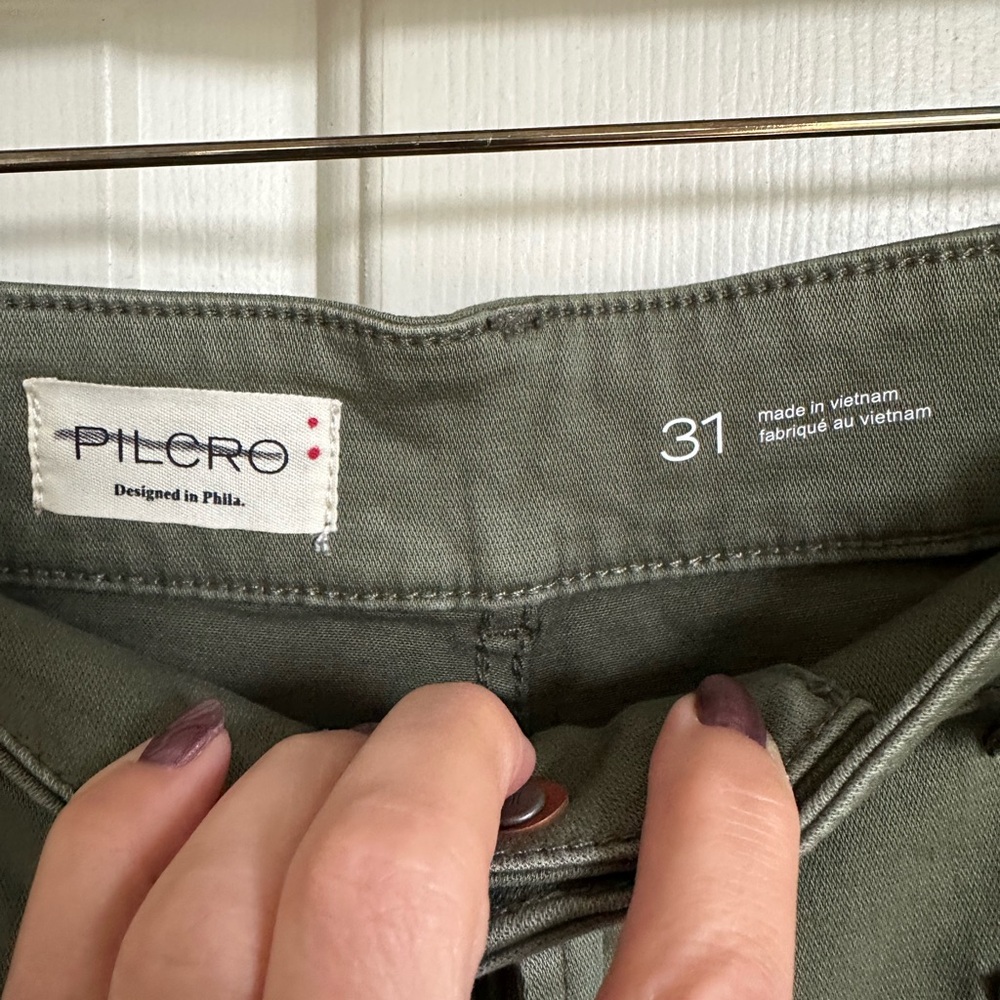 NWT Pilcro Anthropologie The Wanderer Green Pants- Size 31 - Picture 6 of 11